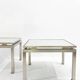 Mid-Century Modern Pair of Side Tables, Metal and Glass, Italy, 1970s