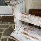 Whitewashed bench