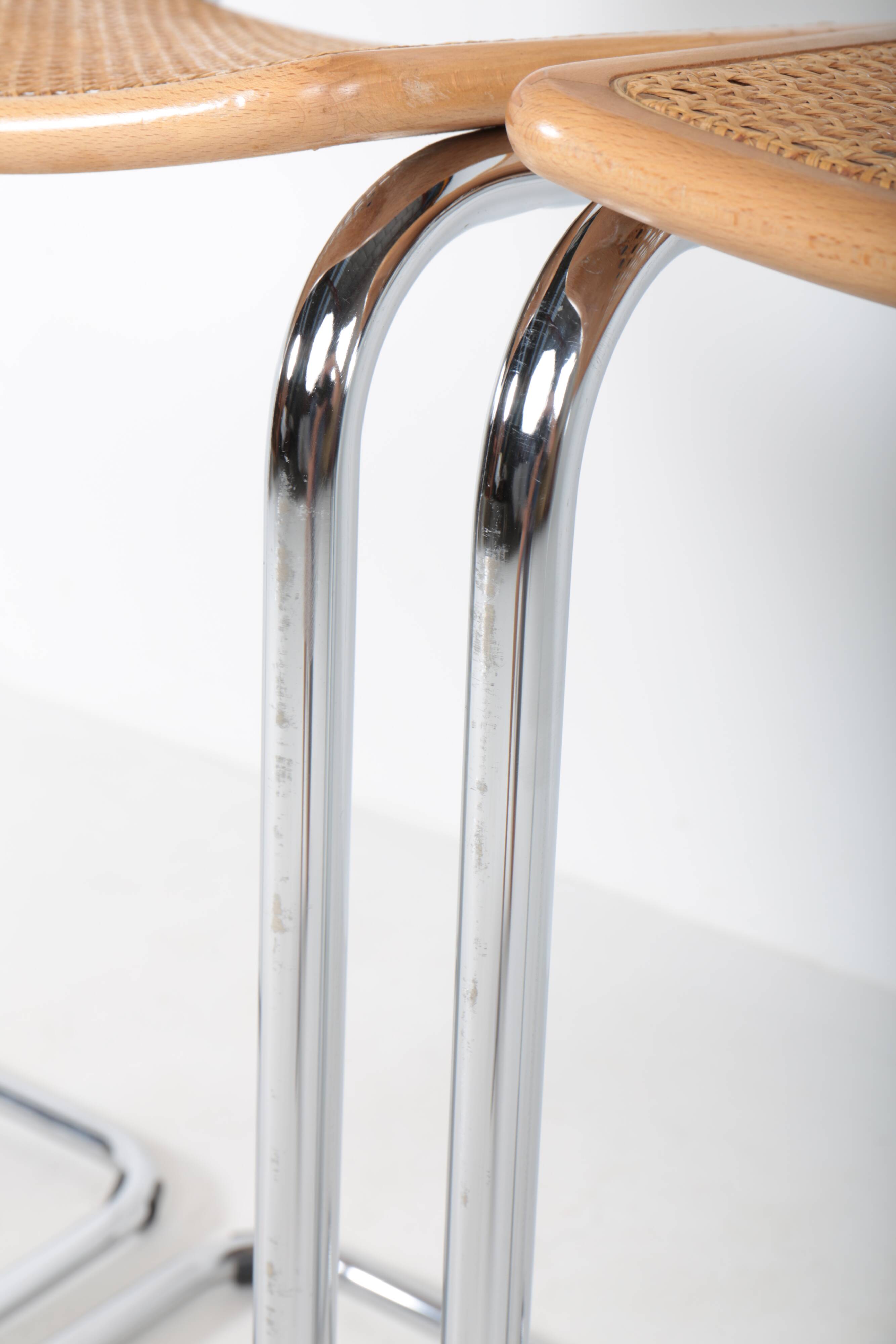 3 tabourets de bar vintage Cesca, Marcel Breuer, années 70