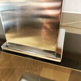 Pair of Building lamps in brushed stainless steel. Roche-bobois. France 1970