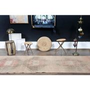 1970s Turkish Oushak Handmade Wool Cotton Orange Runner Rug 98x346