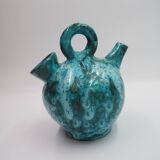 Théière en céramique émaillé bleu Bébégé