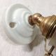 Art deco porcelain, brass and rose glass wall lamp