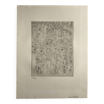 Chas-laborde boulevard des capucines (paris), 1927. original engraving