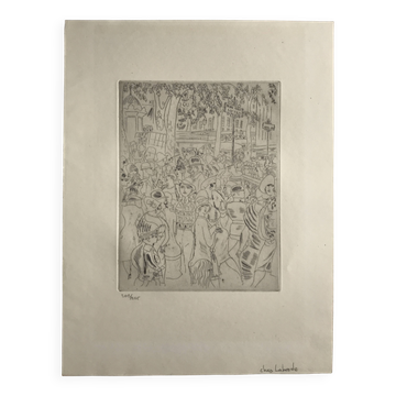 Chas-laborde boulevard des capucines (paris), 1927. original engraving