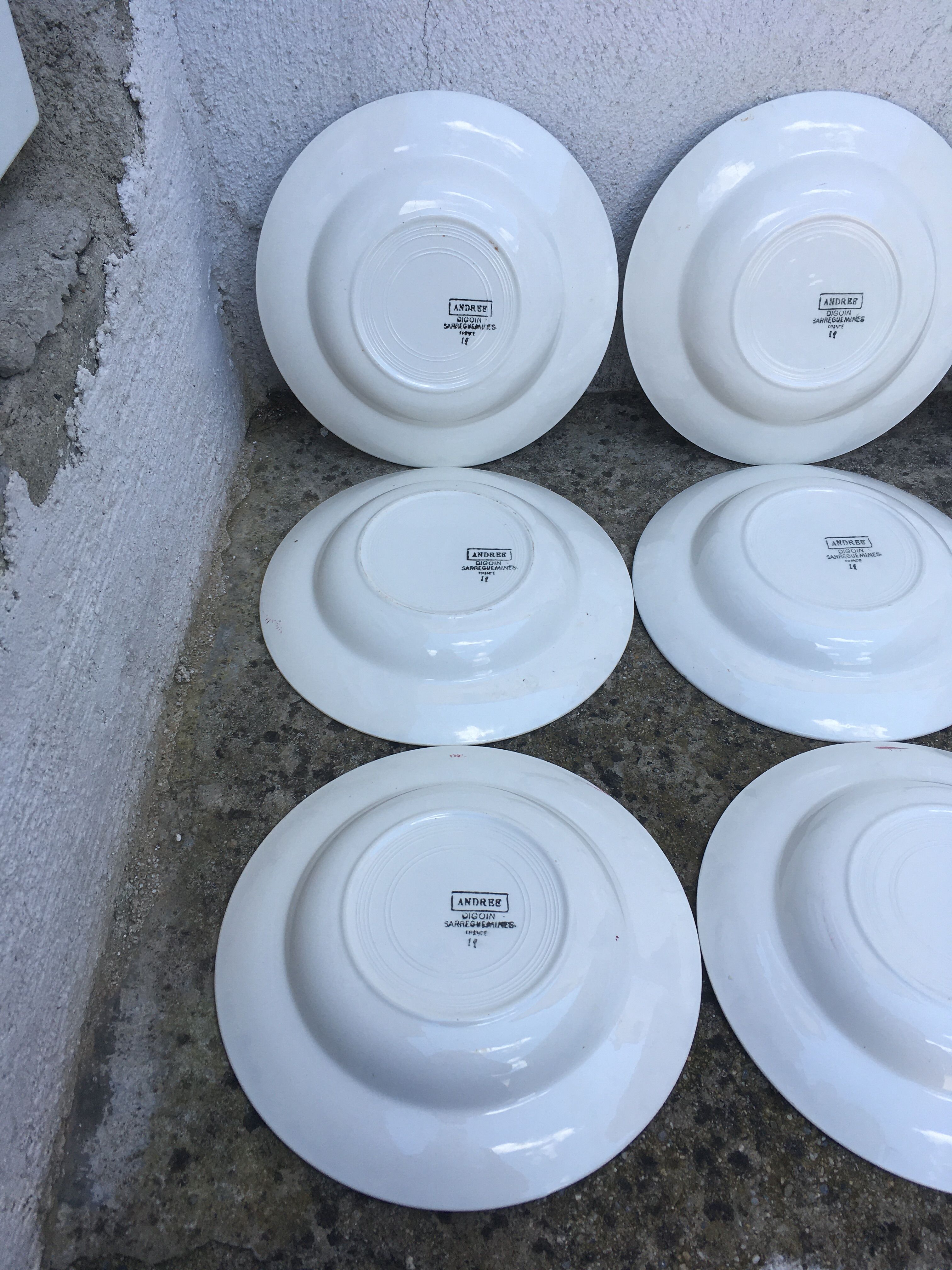 Hollow plates Digoin Sarreguemines model Andrée