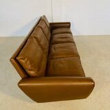 Vintage retro Danish mid-century G. Thams 4 person sofa in brown leather 1960