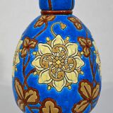 Vase decorated with flowers in enamels of longwy – early twentieth century