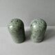 Green marble salt and pepper shakers, 1980s