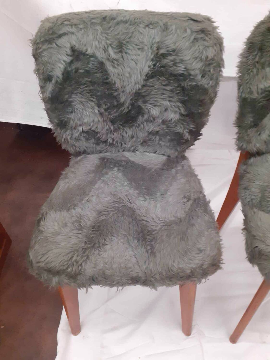 Pair of vintage furry chairs