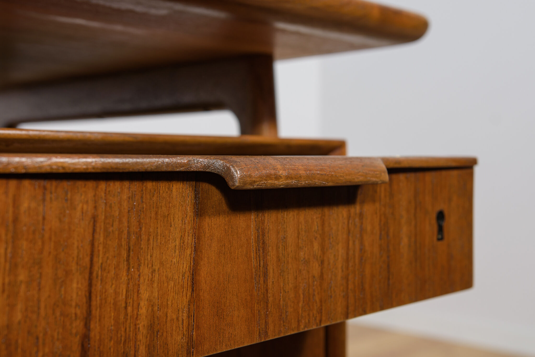 Mid-Century Teak Model 75 Freestanding Desk from Omann Jun, Denmark, 1950s