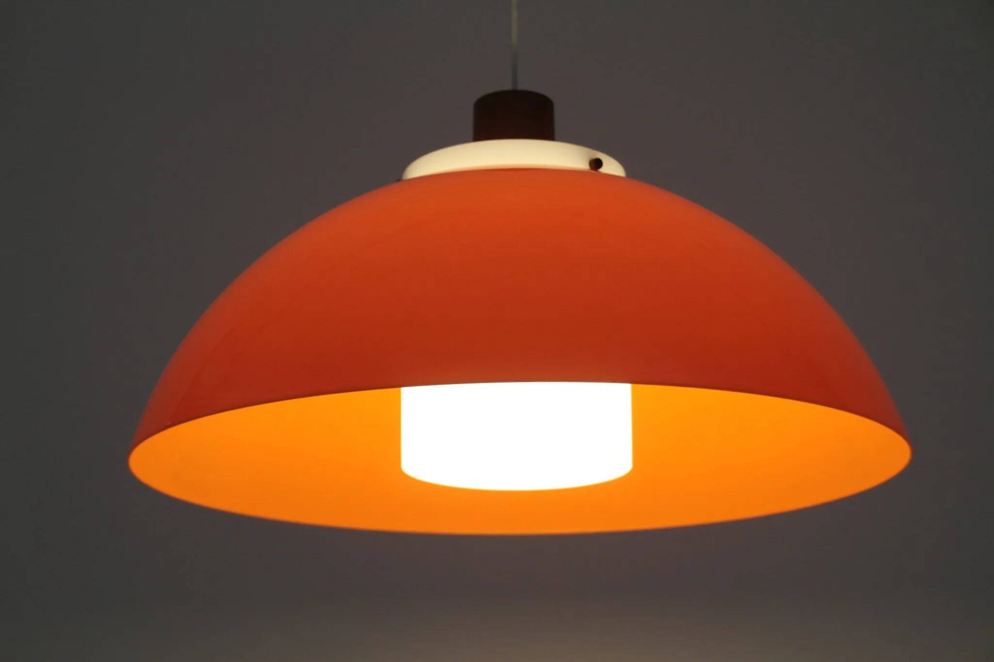 Pendant Lamp – Plastic and Teak, Model 549 – Uno & Östen Kristiansson for Luxus Vittsjö, Sweden, 1960s