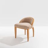 André Arbus chaise de coiffeuse en sycomore velours de mohair 1934