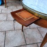 Table bouillotte ancienne style louis xvi plateau marbre