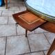 Antique Louis XVI style hot water bottle table with marble top