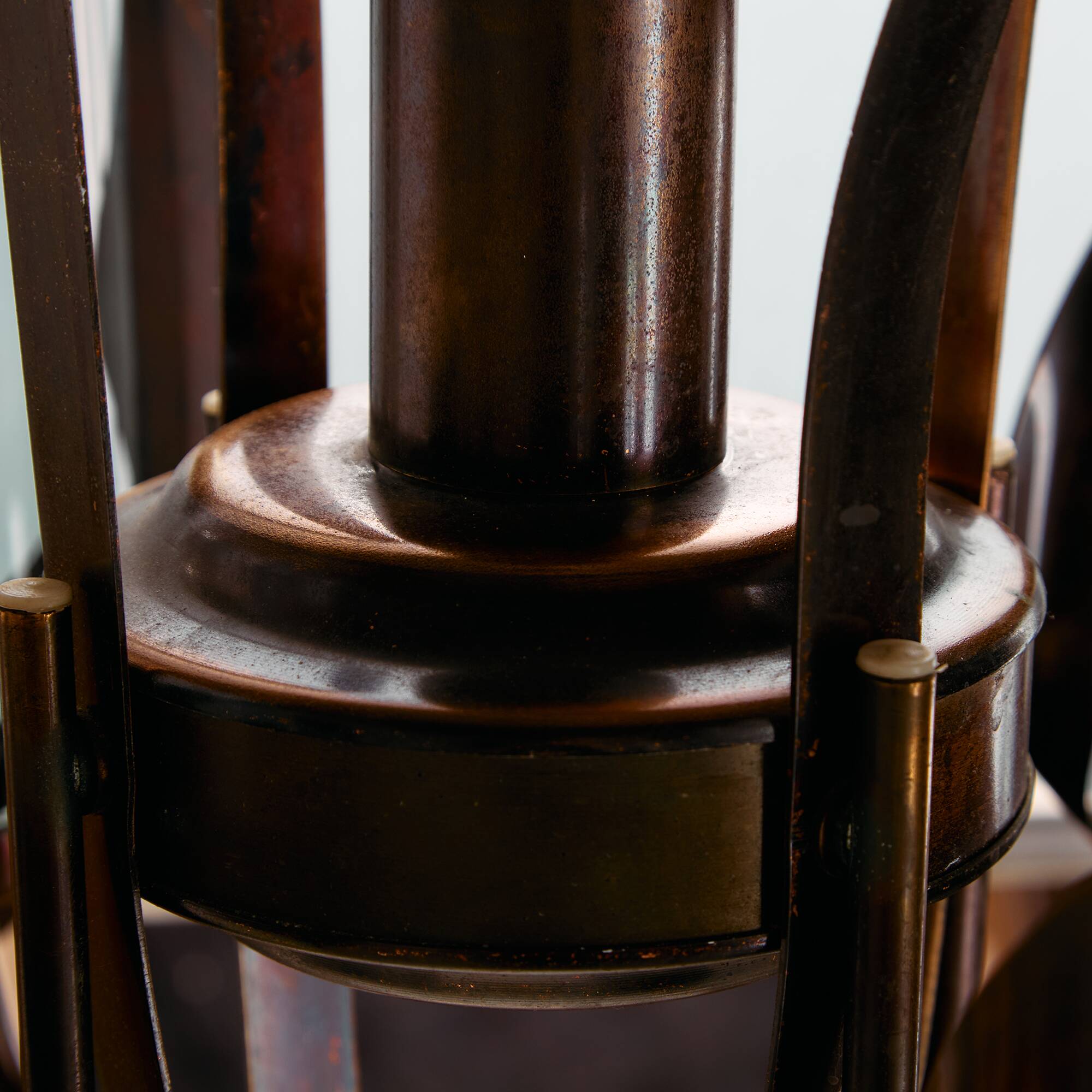 Brass and glass chandelier