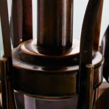 Brass and glass chandelier