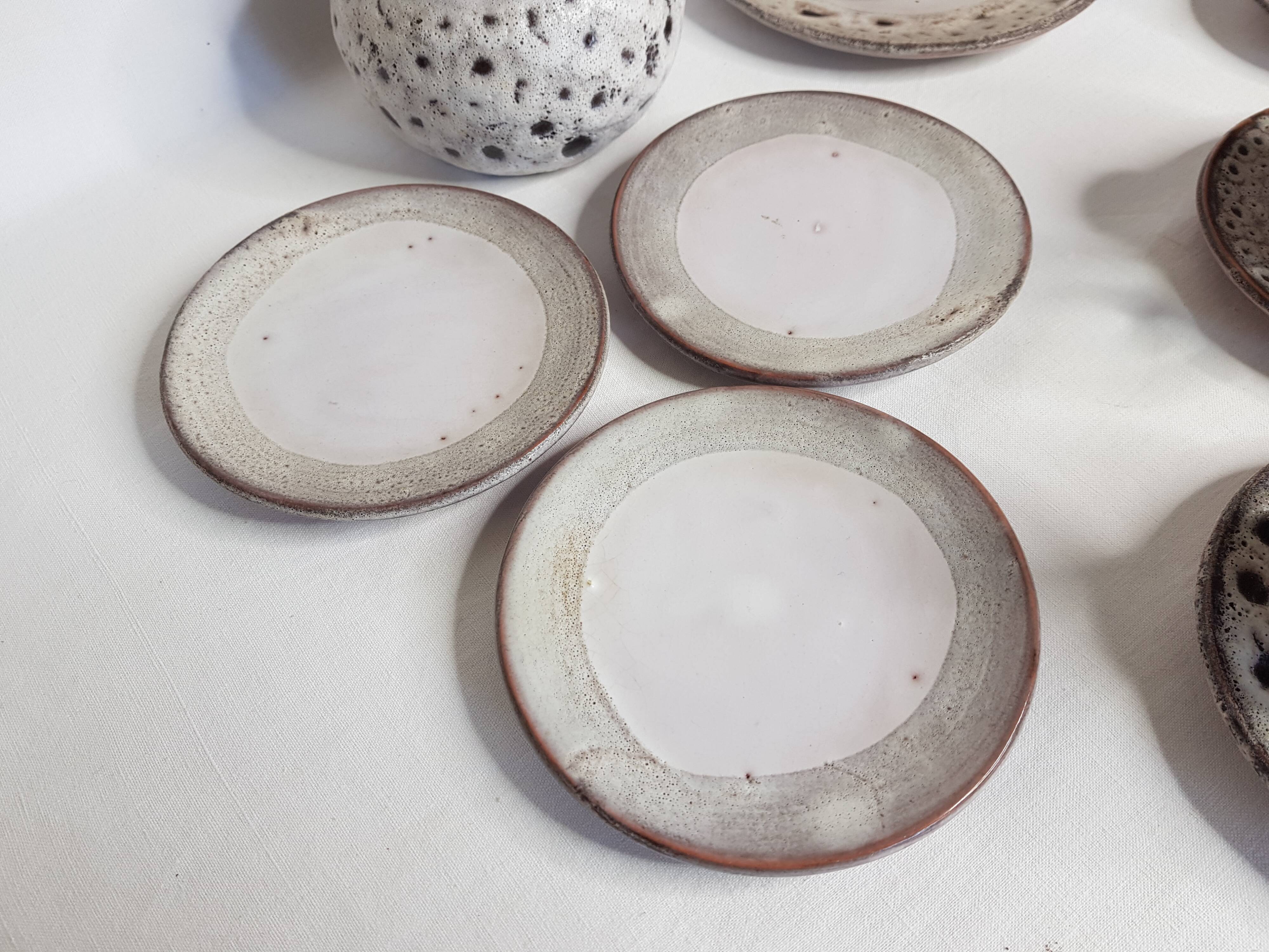 Breakfast service "fat lava" stamped "Vallauris"