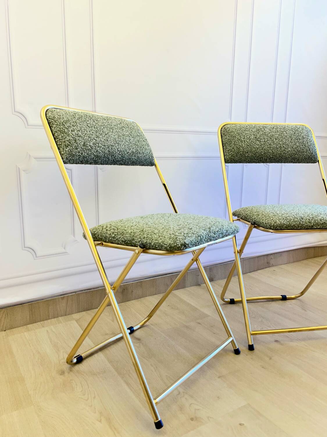 Paire de chaises Lafuma vintage restaurées – design années 70