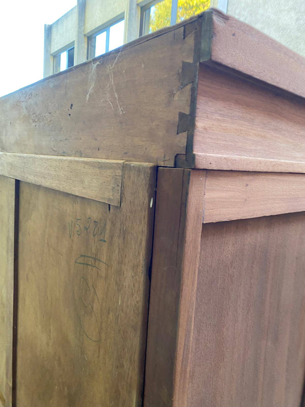 Large Art Deco Display Library stripped in solid mahogany 1930 200cm
