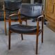 Set of 6 Scandinavian armchairs in leather and rosewood by Gondo Gravesen for Atelier Bondo Gravesen Snedkerier 1960s.