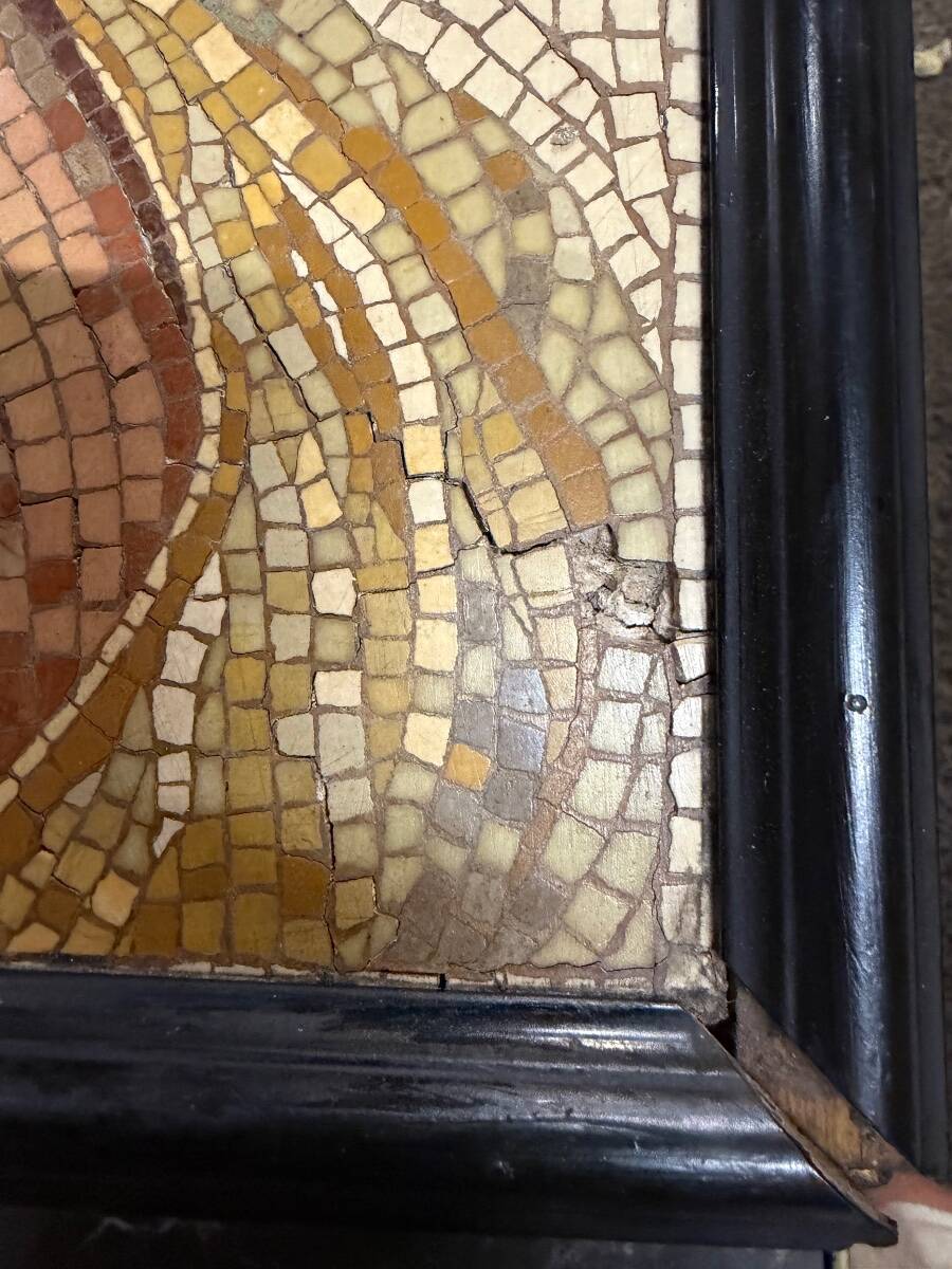 Portrait of a lady in marble mosaic in the antique style, circa 1880.
