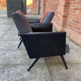 Pair of "fire" armchairs from 80's