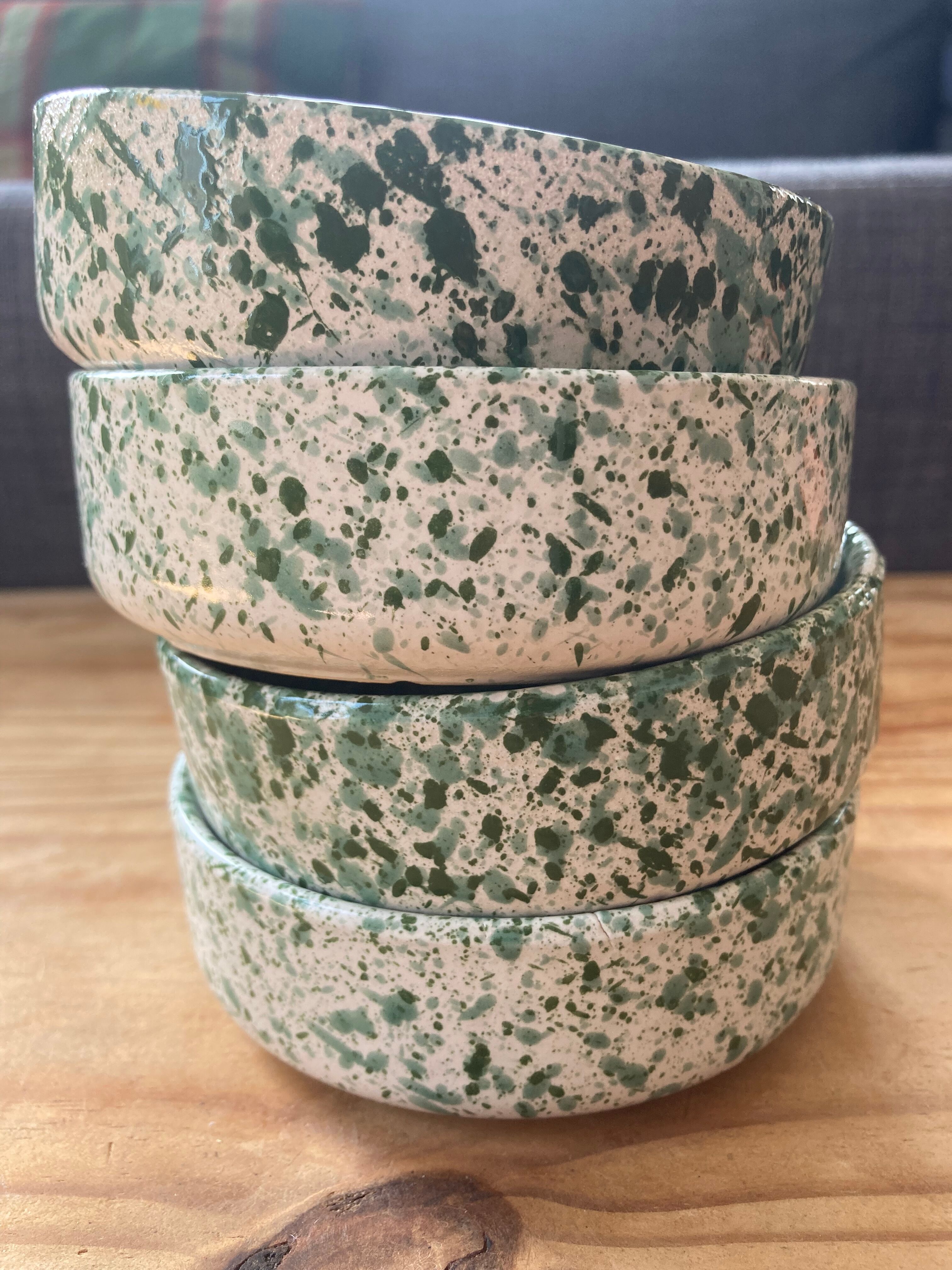 4 speckled ceramic ramekins
