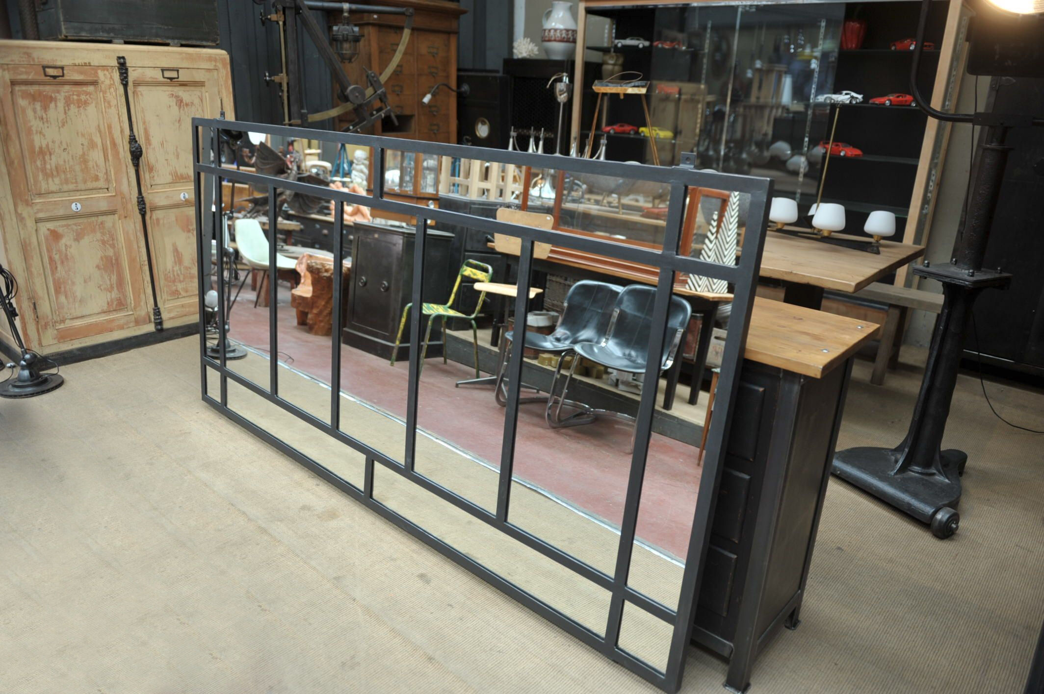 Industrial metal mirror 1930s - 112x221cm