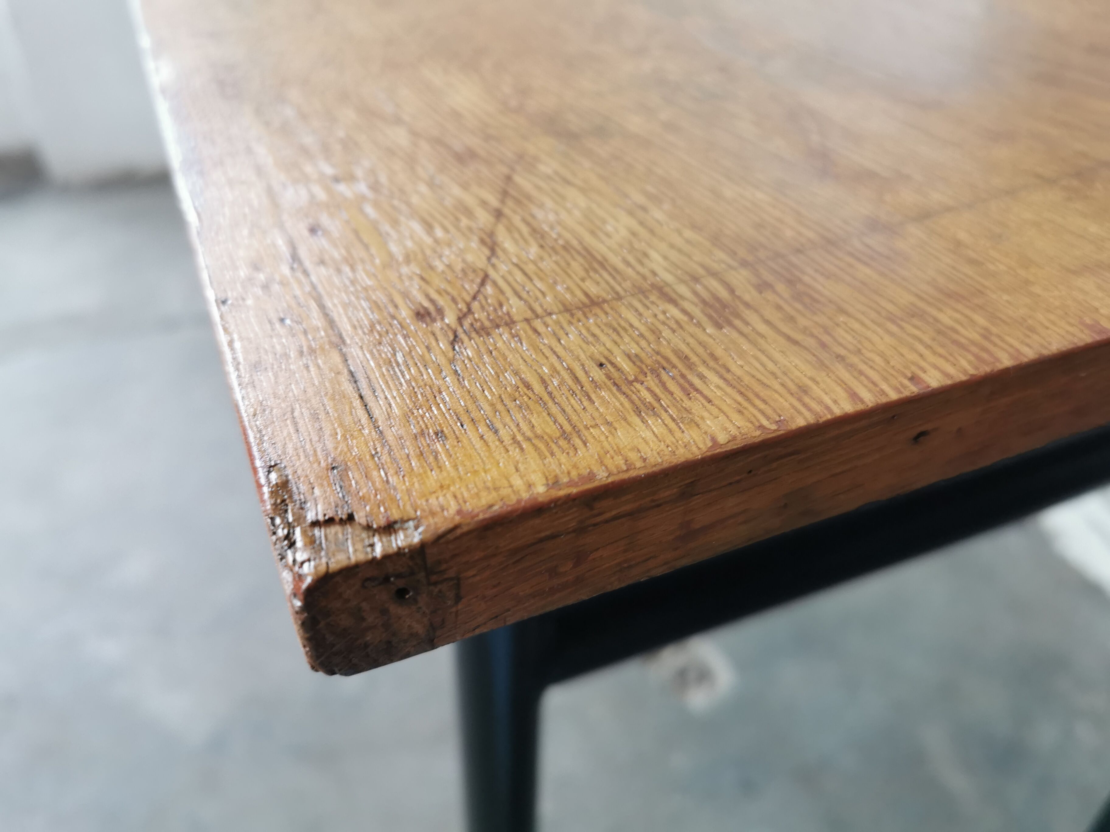 Refectory table Mullca metal and wood 1960