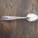 Set of 6 forks and 6 spoons in silver metal with punches