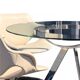 Ensemble Euro Steel International Space Age : Table Verre & 4 Chaises