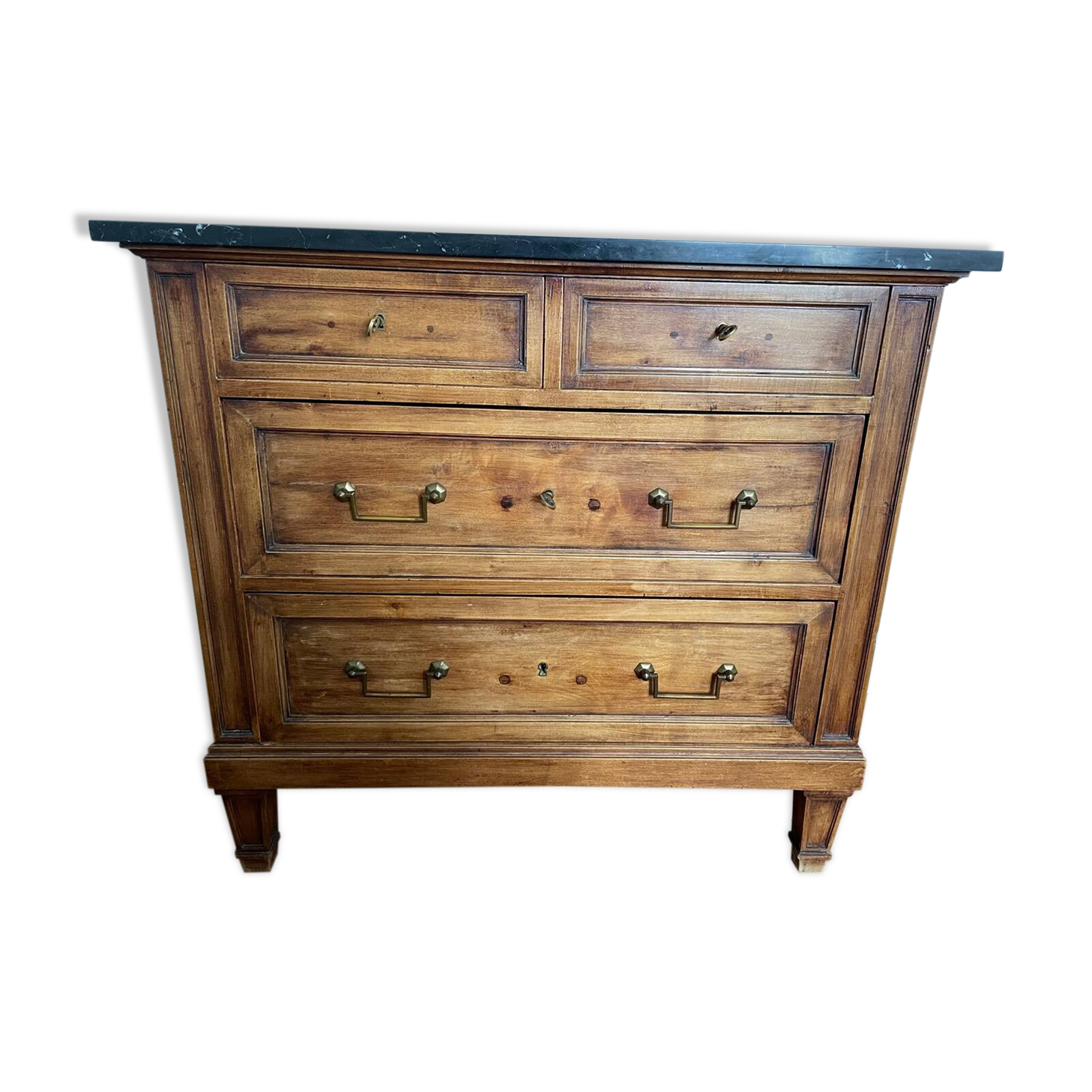 Antique wooden order with black marble top