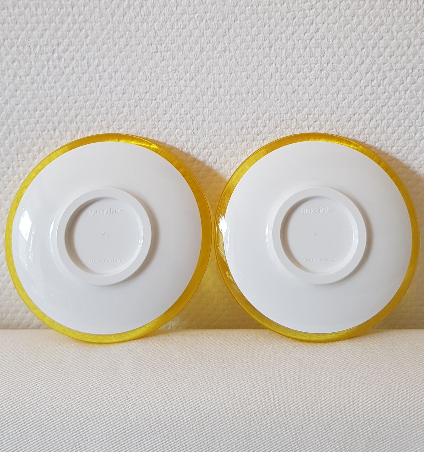 Set de 2 tasses à expresso jaunes Guzzini avec soucoupes