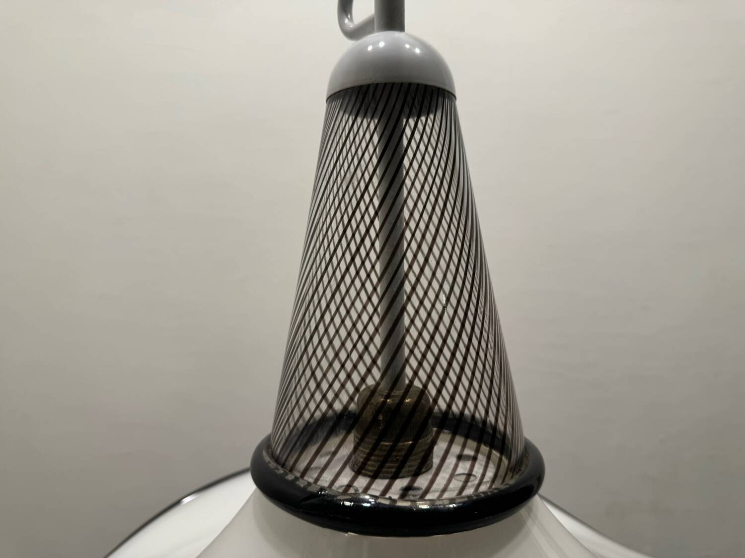 Large Black and White Murano Glass Light Pendant 1970’s