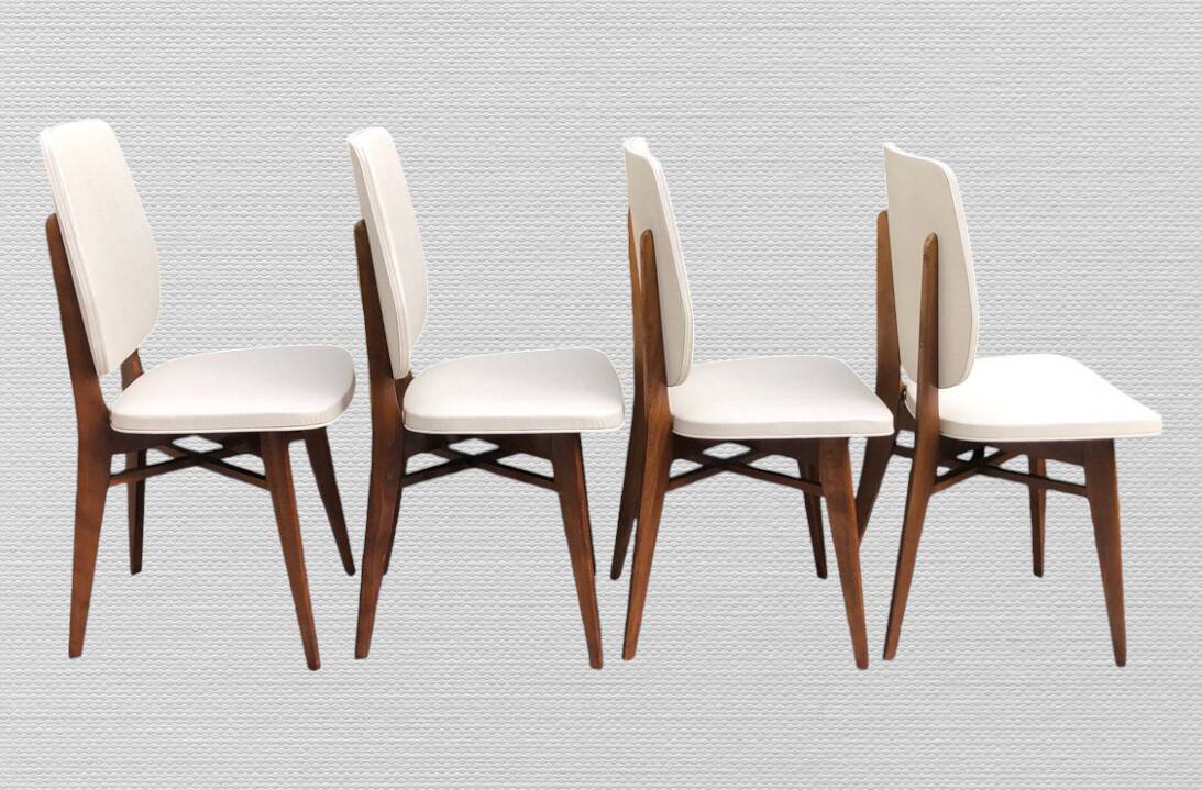 4 chaises en teck design 1960