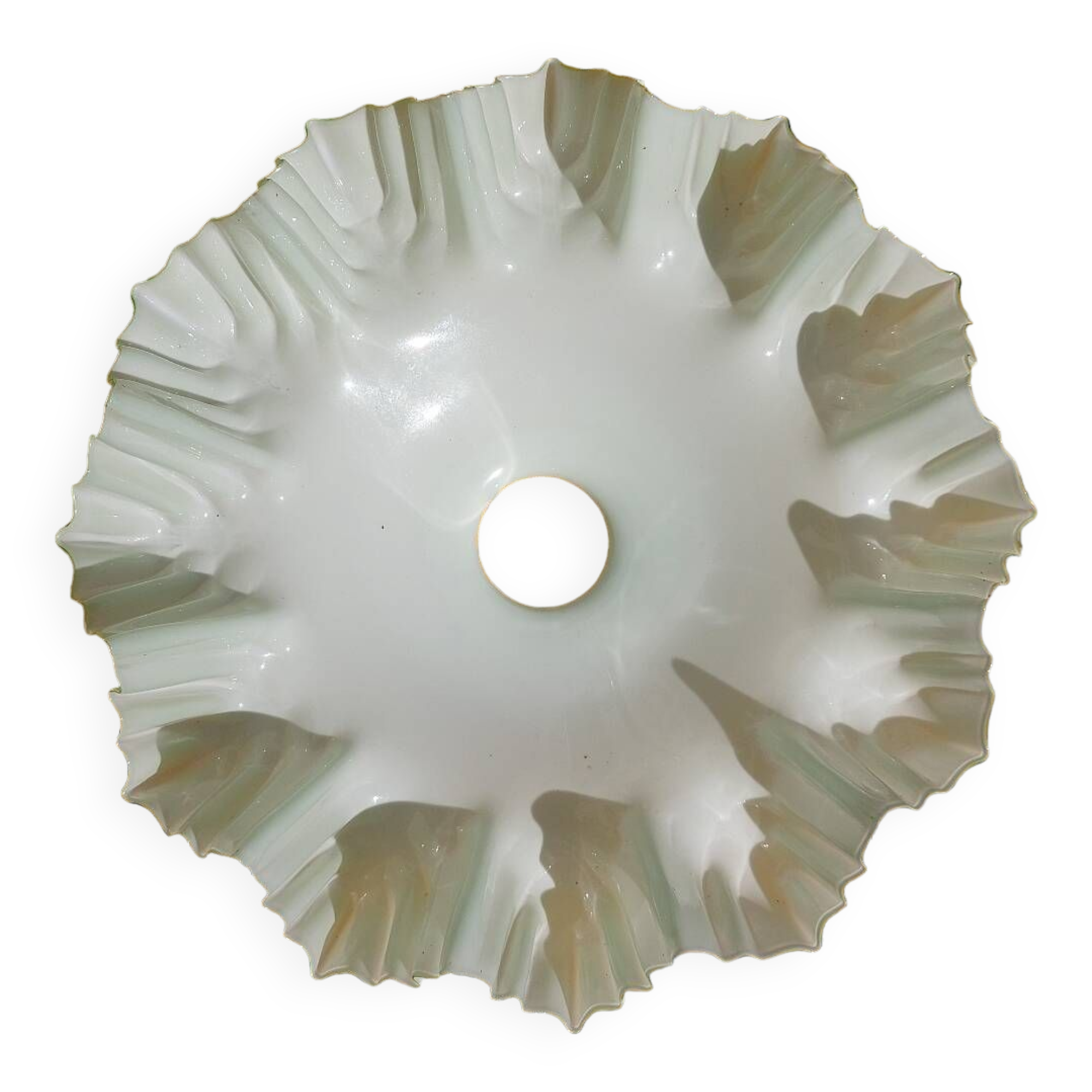 Draped opaline pendant light