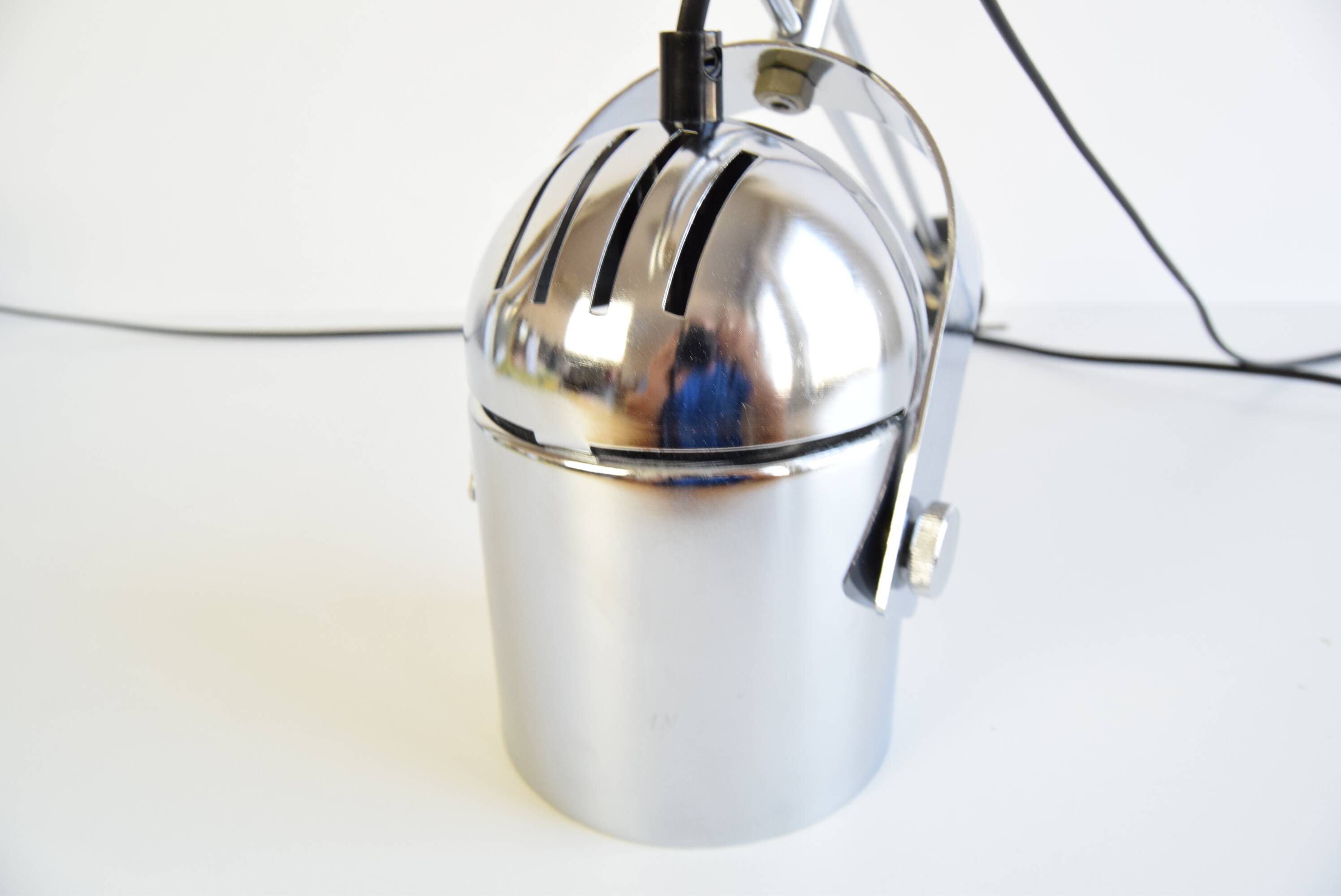 Stanislav Indra Chrome Plated Table Lamp, Czechoslovakia 1970's.