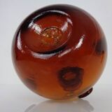 Italian amber glass decanter with stopper, 1960s