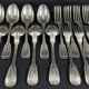 12 large spoons 12 forks silver metal net model Lou style