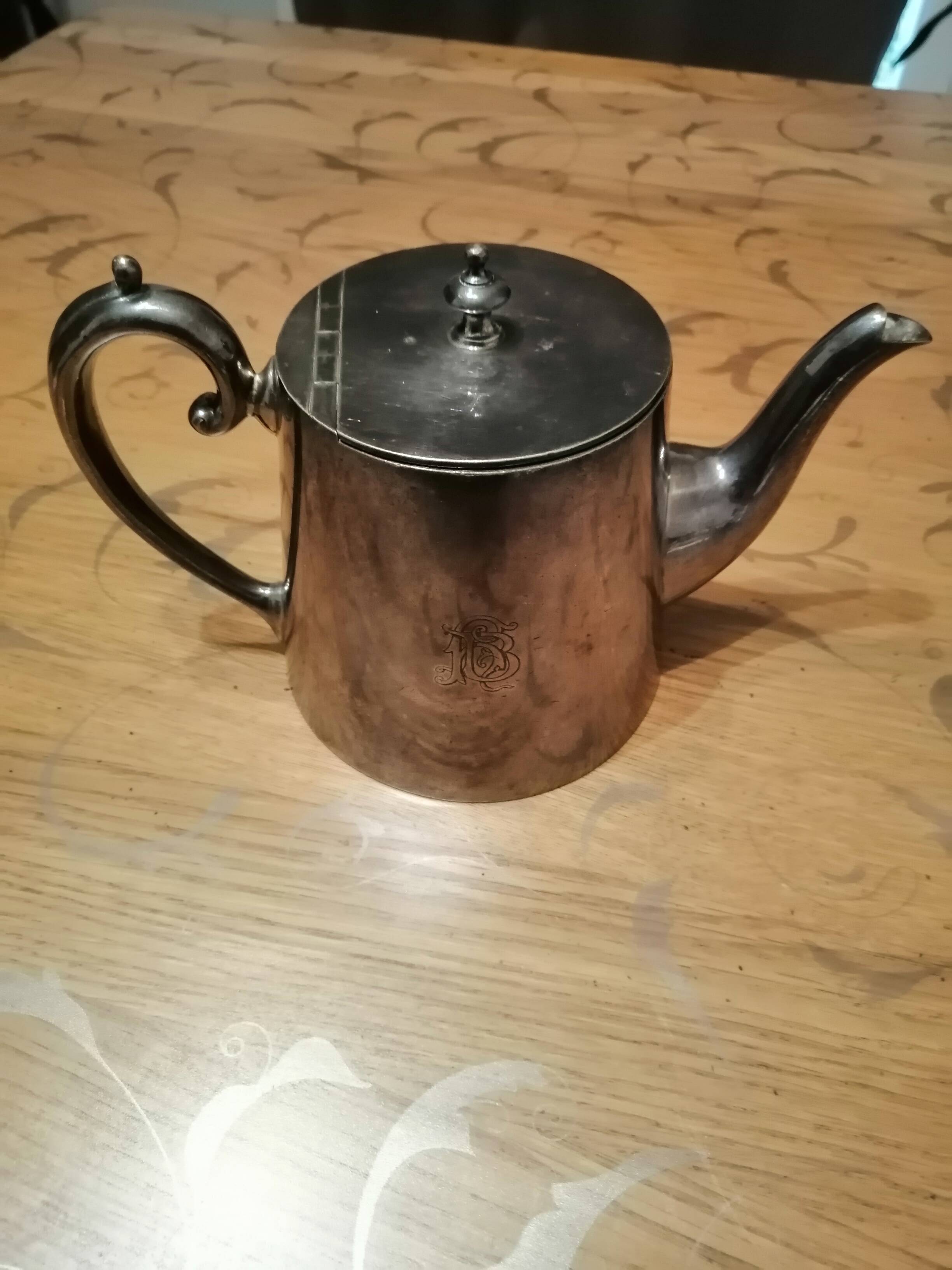 silver-plated teapot