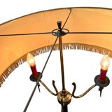 Lampadaire vintage "doré" à franges b 55 h 160