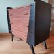Scandinavian commode with black tapered legs