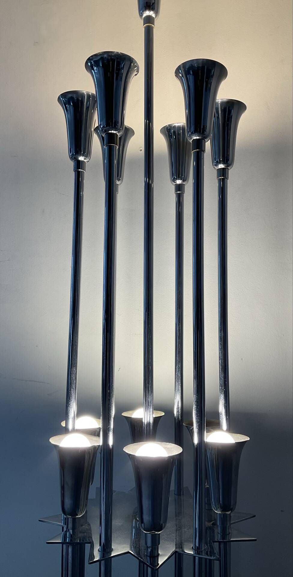 1970s Space Age "trumpet" floor lamp
