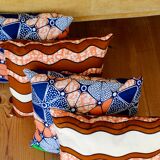 4 coussins 40x40cm covers made in 2 different wax assorted