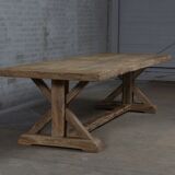 Table de ferme – Modèle Cross – 300 x 100 cm – Chêne ancien massif