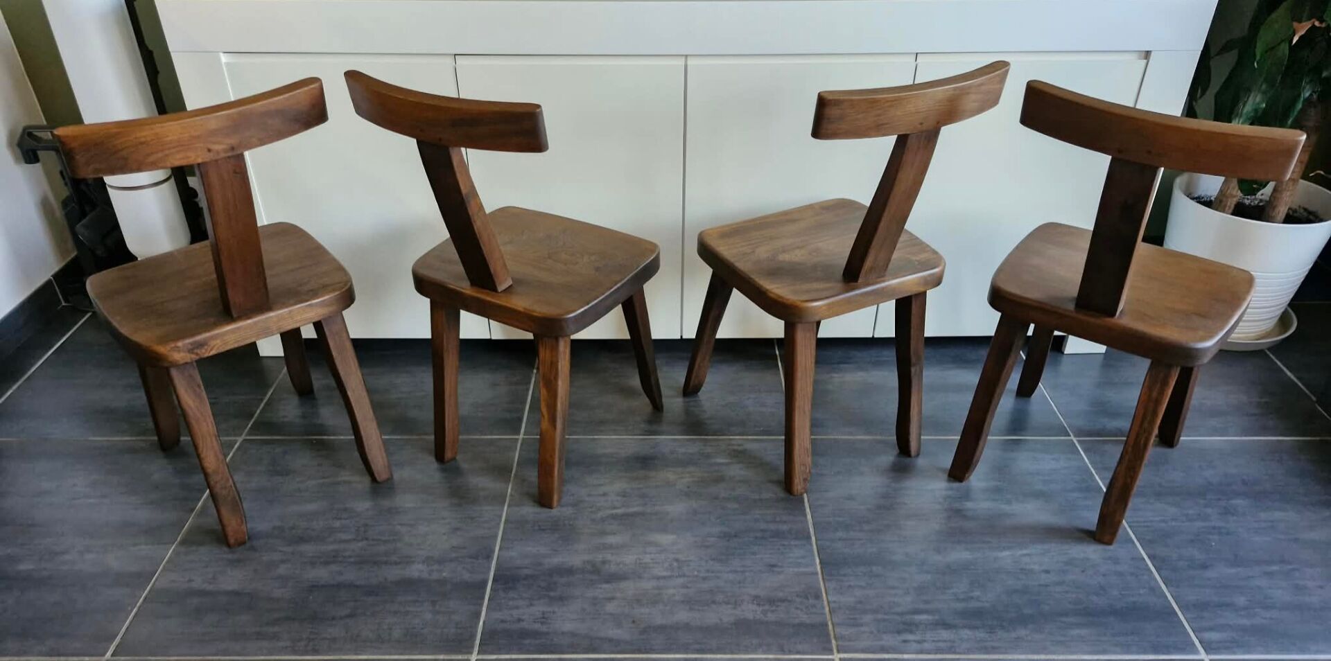 Set of 4 T chairs by Olavi Hanninen, 1960s