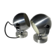Pair of vintage brushed aluminum eyeball wall lamps