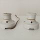 Pair of antique industrial porcelain wall lights