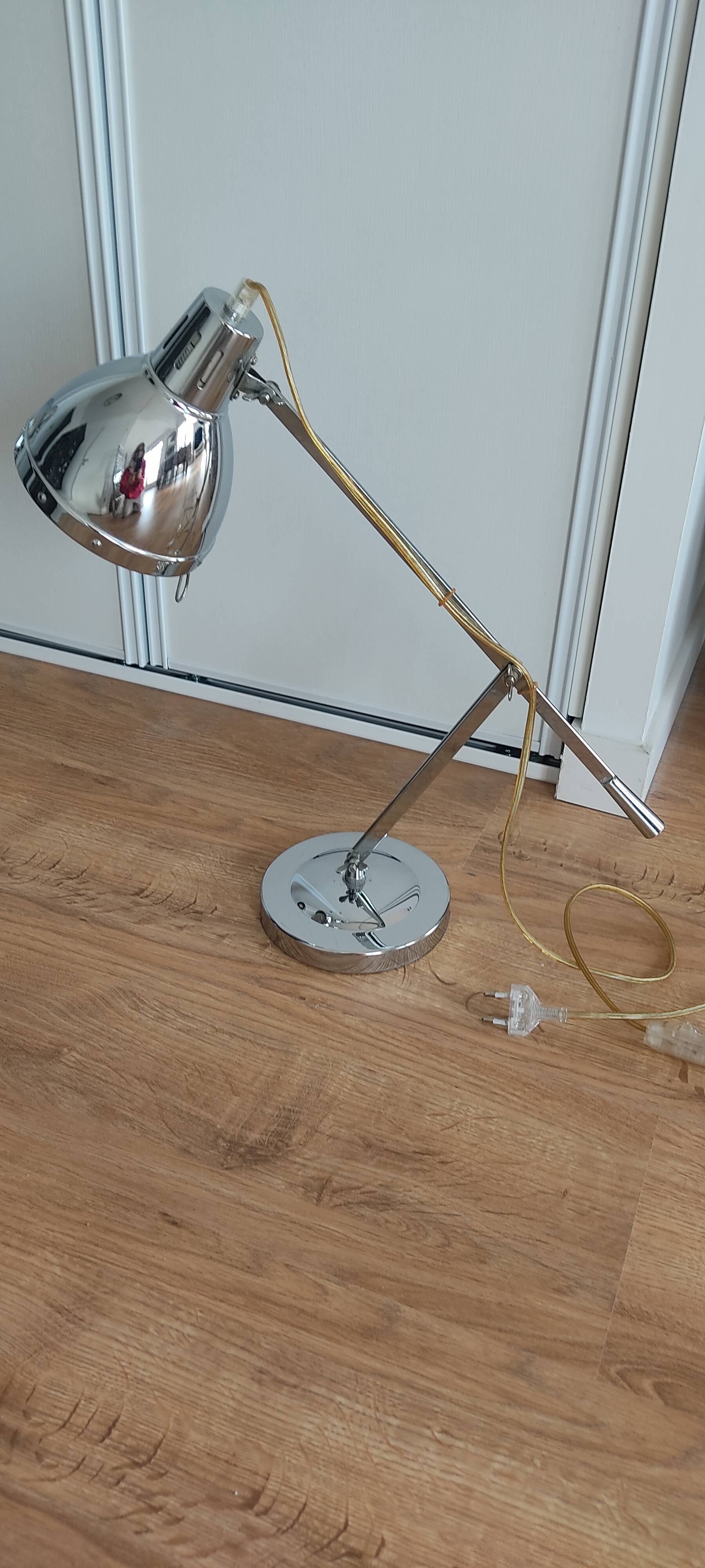 Pair of chrome lamps